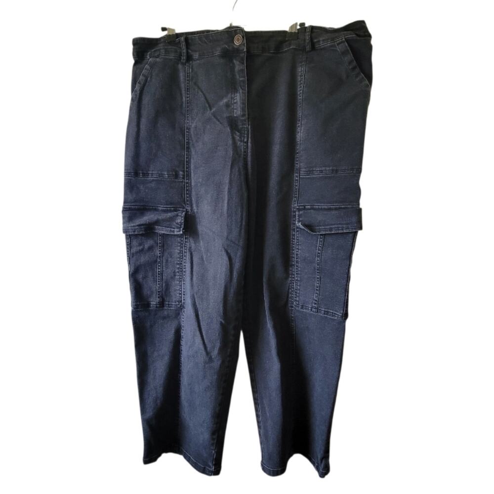 1X Skies Are Blue Black Faded Washed Out Cargo Utility Pants
